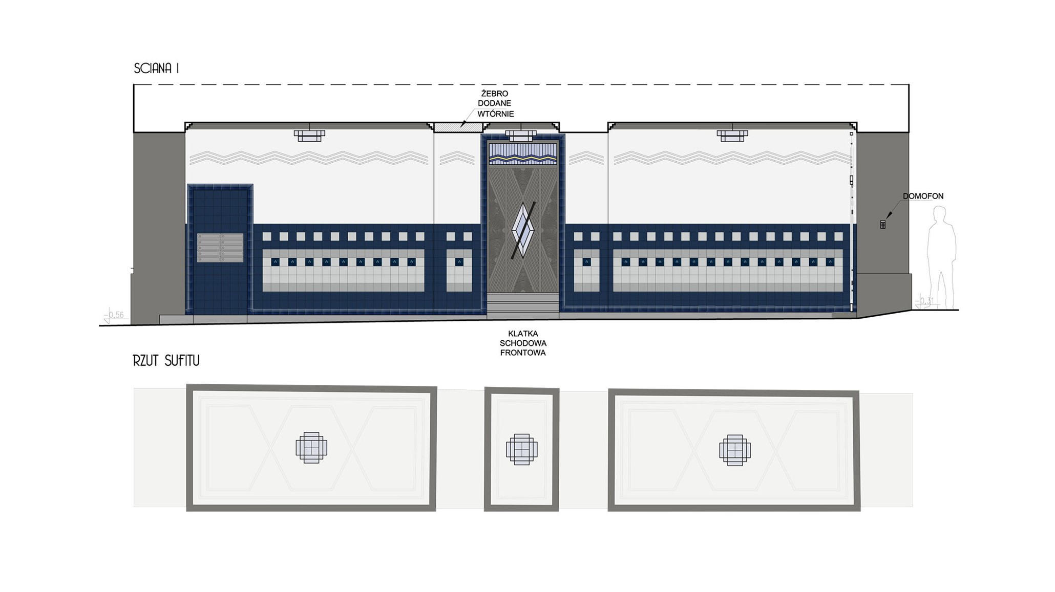	 Górnośląska 7A projekt przebudowa nadbudowa remont Fenix Proart art-deco zig-zag modernizm rysunek przejazdu Anna Rostkowska Piotr Kilanowski
